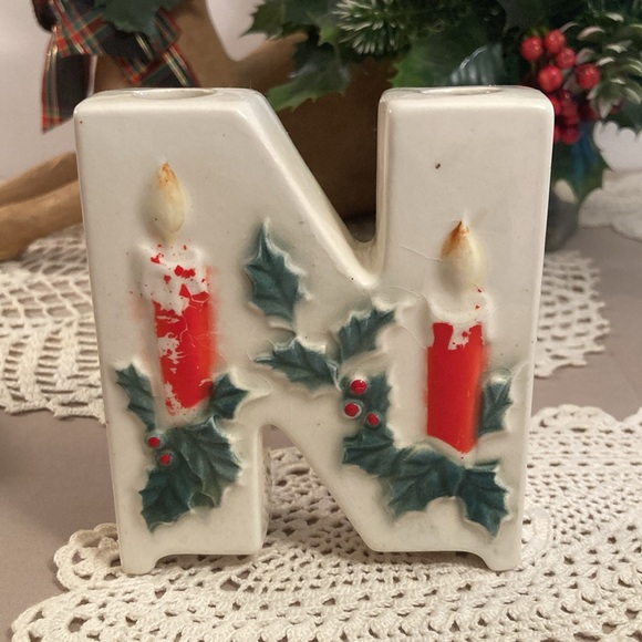 Vintage Noel Christmas Candle Holders Set In Original Box Lipper & Mann - Picture 2 of 16